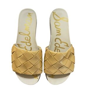 Sam Edelman Adalay Woven Slide Platform Flat Sandal Woven Quilted Size 10 Shoe